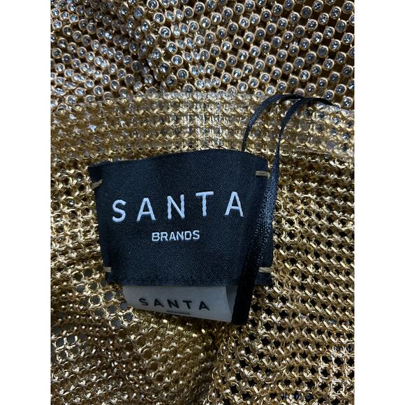 Santa Brands 'Cropped' Gold Rhinestone Embellished Top Size OS - NWT - Picture 4 of 5
